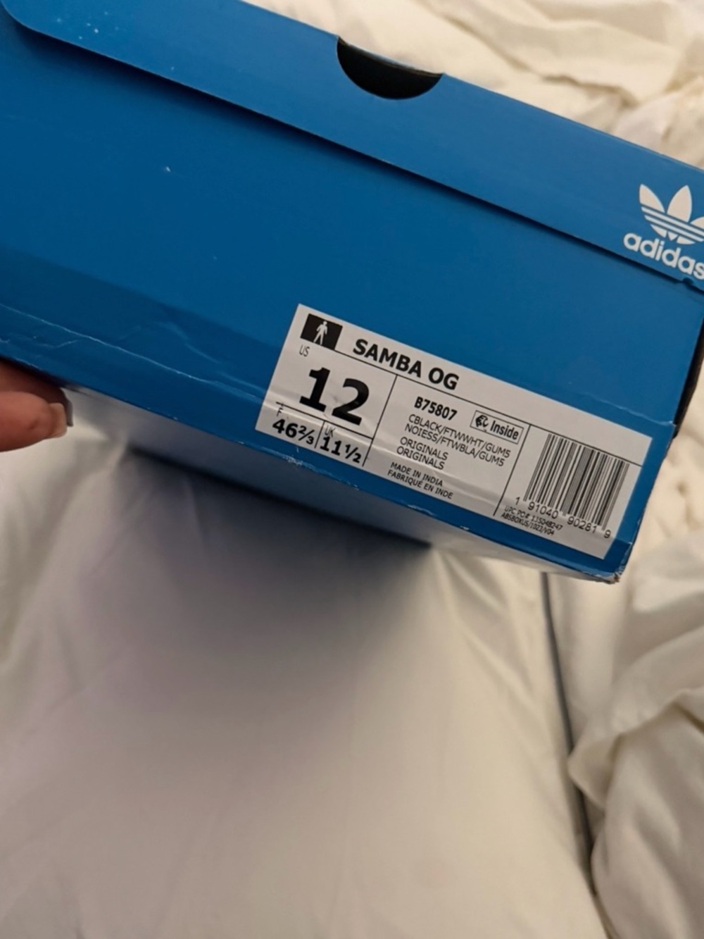 adidas  Samba Og Black Athletic Sneakers with White Three Stripes - Picture 4 of 4